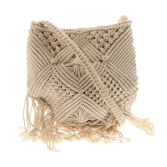 Lilla P Woven Crossbody Handbag Ivory - Picture 1 of 3